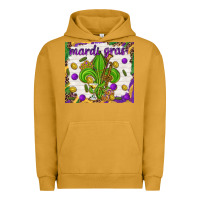 Pigment Peanut Butter Mardi Gras fleur de lis Urban Hoodie - NancyCooperArtShop