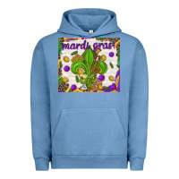 Pigment Pebble Blue Mardi Gras fleur de lis Urban Hoodie - NancyCooperArtShop