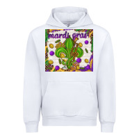 White Mardi Gras fleur de lis Urban Hoodie - NancyCooperArtShop