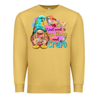 Antique Gold i just want stay home and craft Premium Sweatshirt - NancyCooperArtShop