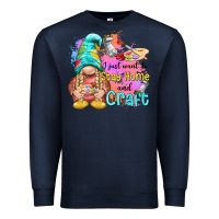 Navy i just want stay home and craft Premium Sweatshirt - NancyCooperArtShop
