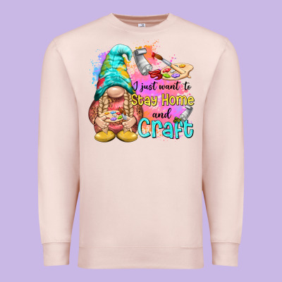 I Just Want Stay Home And Craft Premium Sweatshirt Designed By Nancycooperartshop