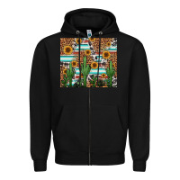 Black western cactus and sunflowers Zipper Hoodie - Jasminsmagicworld