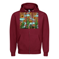 Burgundy western cactus and sunflowers Zipper Hoodie - Jasminsmagicworld