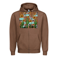 Chestnut western cactus and sunflowers Zipper Hoodie - Jasminsmagicworld