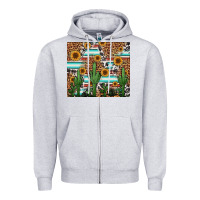 Heather Grey western cactus and sunflowers Zipper Hoodie - Jasminsmagicworld