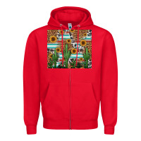 Red western cactus and sunflowers Zipper Hoodie - Jasminsmagicworld