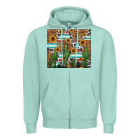 Seafoam western cactus and sunflowers Zipper Hoodie - Jasminsmagicworld
