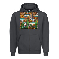 Smoke western cactus and sunflowers Zipper Hoodie - Jasminsmagicworld