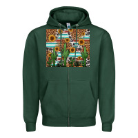 Sports Green western cactus and sunflowers Zipper Hoodie - Jasminsmagicworld