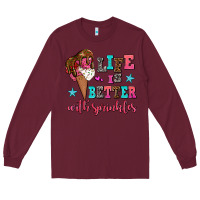 Burgundy life is better with sprinkles Long Sleeve Tee - AdoDesignShop