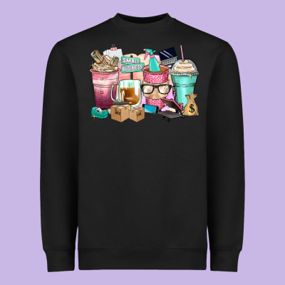 Small Business Coffee Cups Heavyweight Sweatshirt Designed By Zillion Design Studio