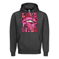 Charcoal Heather love bites Zipper Hoodie - NancyCooperArtShop