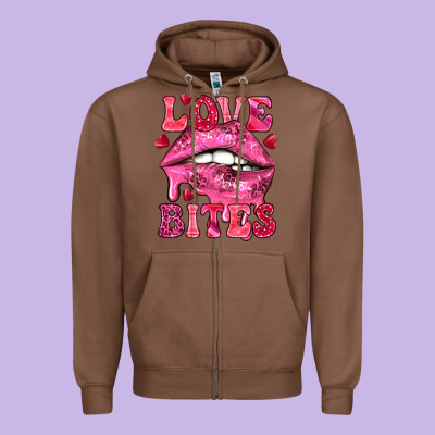 Love Bites Zipper Hoodie Designed By Nancycooperartshop