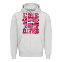 Dove Grey love bites Zipper Hoodie - NancyCooperArtShop