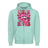 Seafoam love bites Zipper Hoodie - NancyCooperArtShop