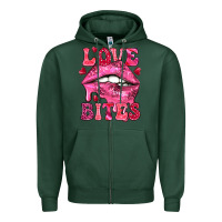 Sports Green love bites Zipper Hoodie - NancyCooperArtShop