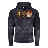 Cloud Black peace love shiba inu Vintage Hoodie - RanaPortraitStore