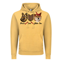 Vintage Mustard peace love shiba inu Vintage Hoodie - RanaPortraitStore