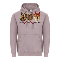 Vintage Zinc peace love shiba inu Vintage Hoodie - RanaPortraitStore