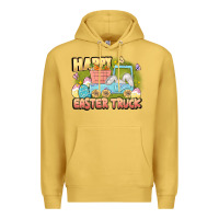 Antique Gold Happy Easter truck Premium Hoodie - LillyAllenDesigns