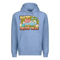 Colony Blue Happy Easter truck Premium Hoodie - LillyAllenDesigns