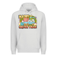 Dove Grey Happy Easter truck Premium Hoodie - LillyAllenDesigns