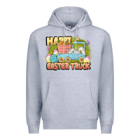 Heather Grey Happy Easter truck Premium Hoodie - LillyAllenDesigns
