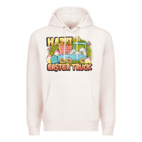 Pale Pink Happy Easter truck Premium Hoodie - LillyAllenDesigns