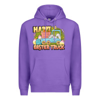 Purple Happy Easter truck Premium Hoodie - LillyAllenDesigns