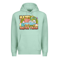 Seafoam Happy Easter truck Premium Hoodie - LillyAllenDesigns