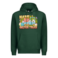 Sports Green Happy Easter truck Premium Hoodie - LillyAllenDesigns