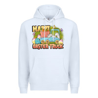 White Happy Easter truck Premium Hoodie - LillyAllenDesigns