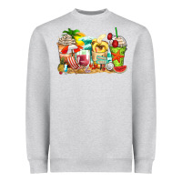 Heather Grey summer vibes coffee cups Heavyweight Sweatshirt - Zillion Design Studio