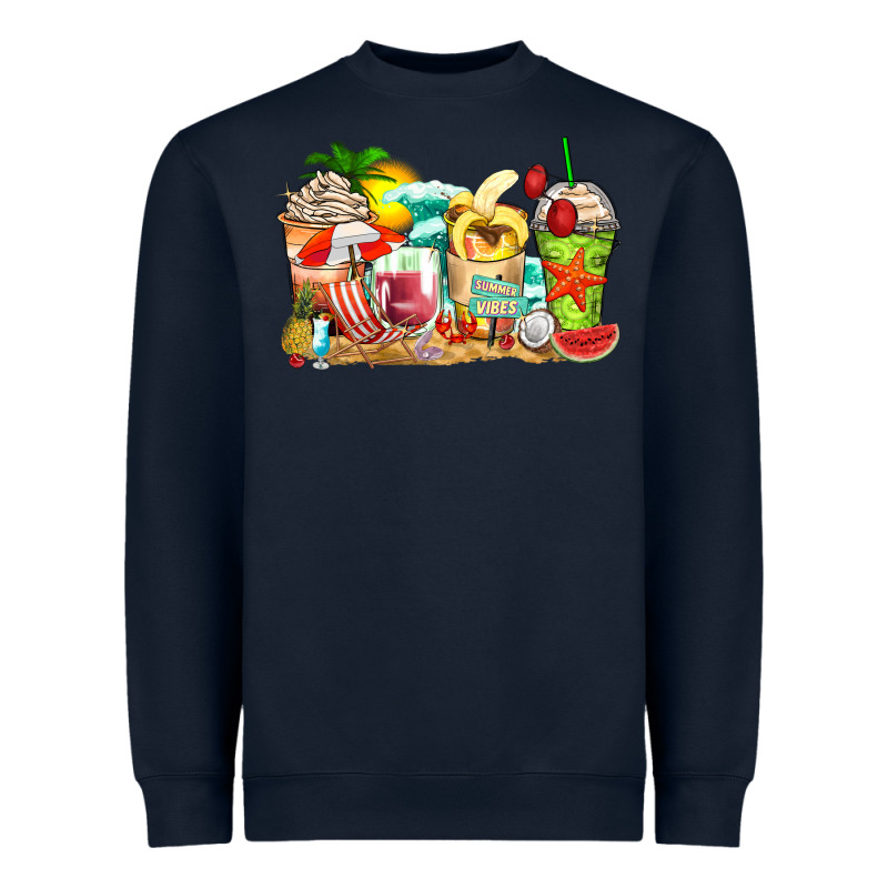 Summer Vibes Coffee Cups Heavyweight Sweatshirt by Zillion Design Studio | Teevron