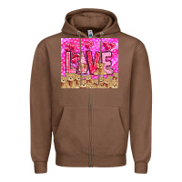Chestnut love gnome with bear Zipper Hoodie - NancyCooperArtShop