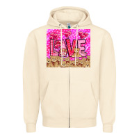Sandshell love gnome with bear Zipper Hoodie - NancyCooperArtShop