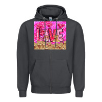 Smoke love gnome with bear Zipper Hoodie - NancyCooperArtShop