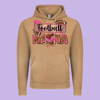 Football Nana With Leopard Vintage Hoodie Designed By Zillion Design Studio