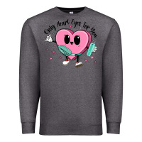 Charcoal Heather only heart eyes for you Premium Sweatshirt - MaliasSmallBusiness