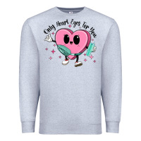 Heather Grey only heart eyes for you Premium Sweatshirt - MaliasSmallBusiness