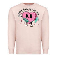 Pale Pink only heart eyes for you Premium Sweatshirt - MaliasSmallBusiness
