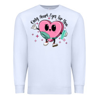 White only heart eyes for you Premium Sweatshirt - MaliasSmallBusiness