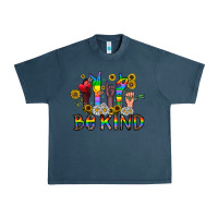 Midnight Navy be kind Urban Heavy Tee - CowhideDigitalArt