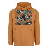 Meerkat Thanksgiving Turkey sunflower turquoise Heavyweight Hoodie - NancyCooperArtShop