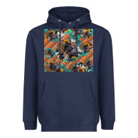 Thanksgiving Turkey Sunflower Turquoise Heavyweight Hoodie | Teevron