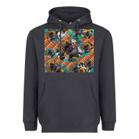 Smoke Thanksgiving Turkey sunflower turquoise Heavyweight Hoodie - NancyCooperArtShop
