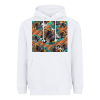 White Thanksgiving Turkey sunflower turquoise Heavyweight Hoodie - NancyCooperArtShop