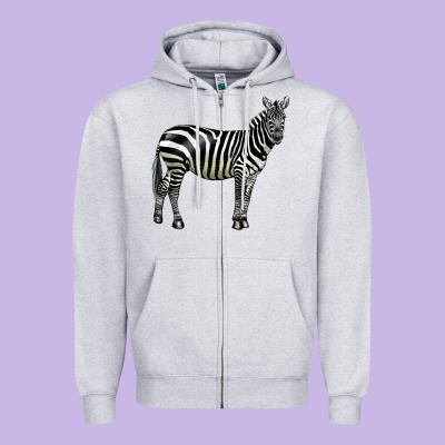 Zebra Zipper Hoodie Designed By Lillyallendesigns