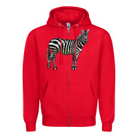 Red zebra Zipper Hoodie - LillyAllenDesigns